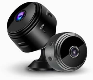 kit 2 Mini Câmera Espiã A9 Full HD 150° com Wi-Fi. Compacta Discreta, Grava em Cartão SD Transmite ao Vivo pelo Celular Ideal para Monitoramento em Casa, Carro, Escritório e como Babá Eletrônica