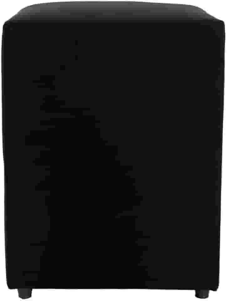 Puff Decorativo Cubo Grande, 45x34x34cm, Estrutura em Madeira, Revestimento em Suede, para Sala, Quarto, Escritório (Preto, Grande)