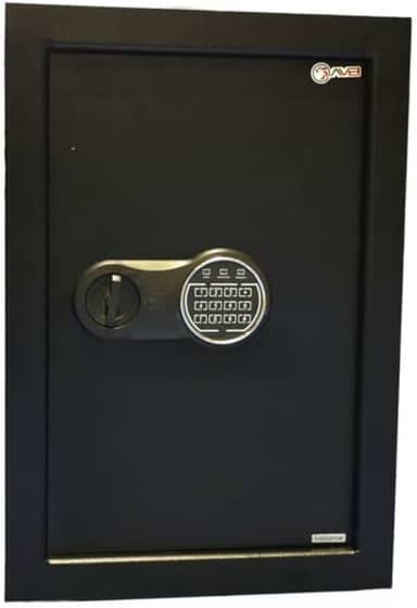 Cofre de Parede Digital AVB, Aço, 57 x 34 x 8 cm, Preto, com Chave de Emergência