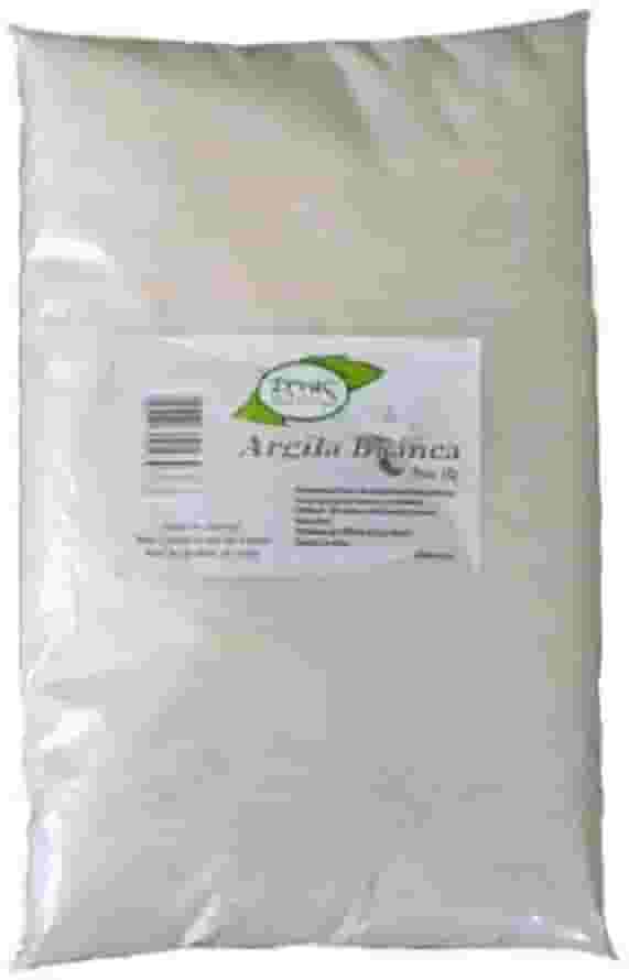 Argila Branca 100% Pura Pacote de 1 Kg Ervas e Raízes