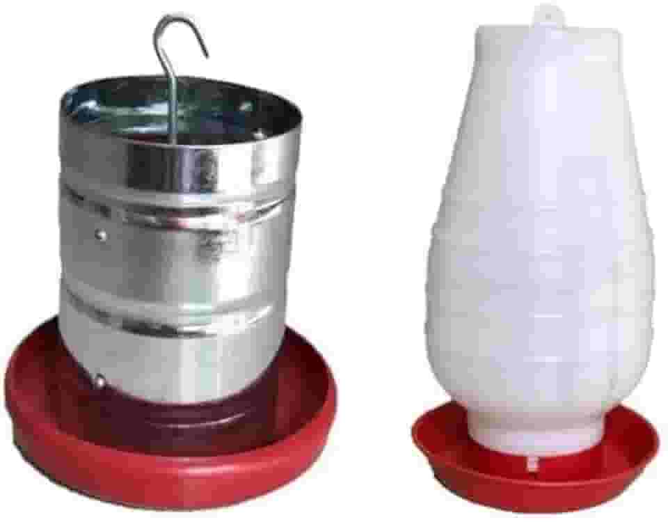 Comedouro Tubular 3kg e Bebedouro 2lts Perdiz Galinha Angola Frango