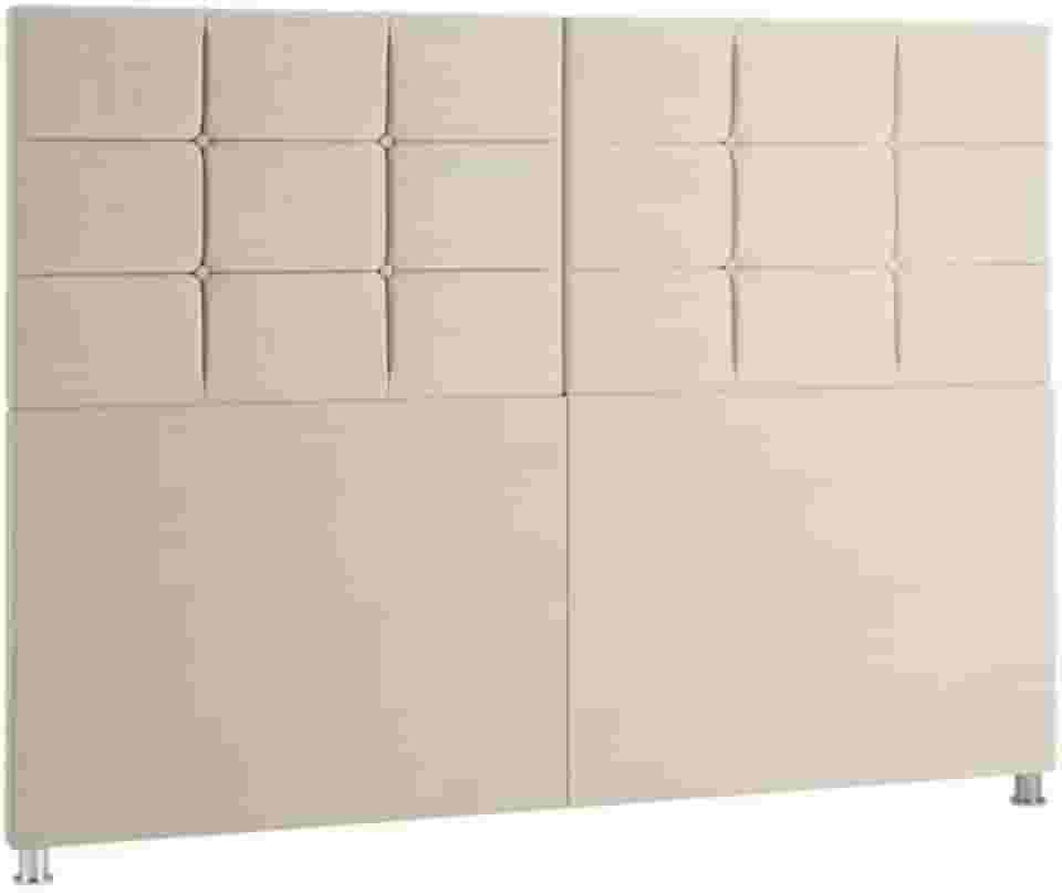 Cabeceira Estofada Com Pé De Cama Box Casal E Queen Modelo, Conforto Luxo, Ideal para Quarto Moderno Brasileiro(Areia,QUEEN 1.60)