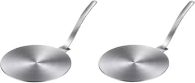 Kit Com 02 Chapas Adaptador De Fogão De Indução 20cm Em Aço Inox Premium Resistente Aceita Qualquer Tipo De Panela E Fogão