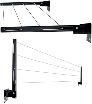 varal retratil de parede preto reforçado