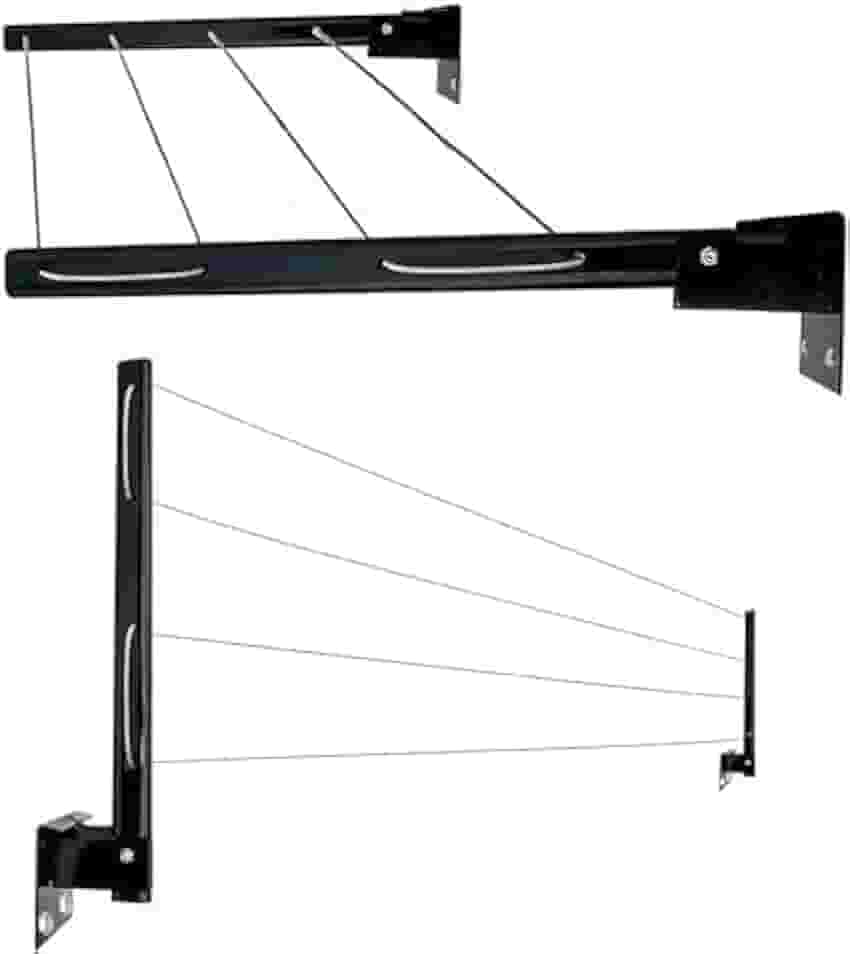 varal retratil de parede preto reforçado