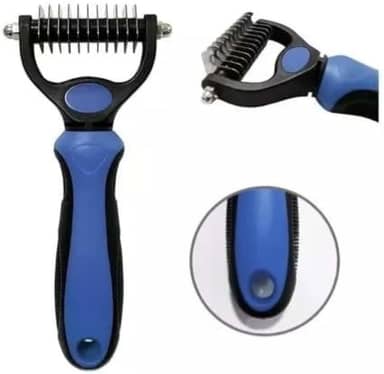 Desembolador de pelos rasqueadeira rake pet para cães e gatos (Azul, P)