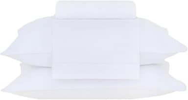 Buddemeyer Jogo de Cama Casal Percal 180 Fios Basic Percalle 100% Algodão Penteado Branco 4 peças