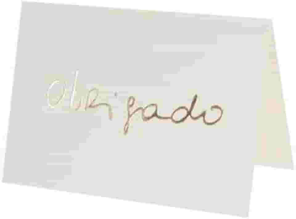 CARTÃO MINI FABRIANO OBRIGADO CREME, GU0035, Creme