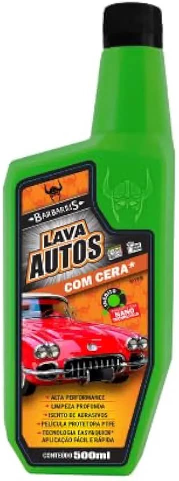 Barbarius Lava Autos com Cera, 500ml, Shampoo Automotivo com PTFE, Fácil Aplicação