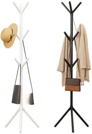 Cabideiro de Chão 9 Ganchos Organizador para Roupas Mancebo Desmontável Linha Premium M5 Armarinhos (Preto)