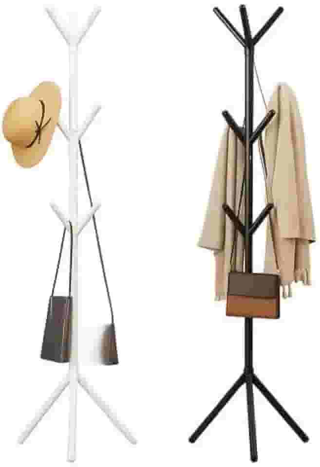 Cabideiro de Chão 9 Ganchos Organizador para Roupas Mancebo Desmontável Linha Premium M5 Armarinhos (Preto)