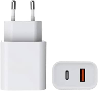 Carregador Universal Ultra Rápido 40W Duo, USB-C e USB-A, Power Delivery, Quick Charge 4.0 – Compatível com Motorola, LG, iPhone e Outros Dispositivos.