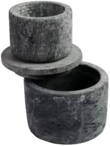 Manteigueira Francesa Redonda Servir Decorar Pedra Sabão 9cm