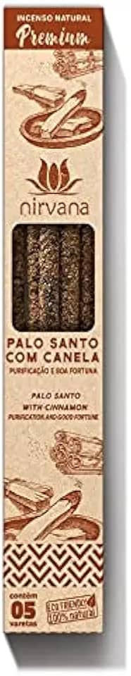 Incenso Natural Palo Santo com Canela Linha Premium (5 Varetas)
