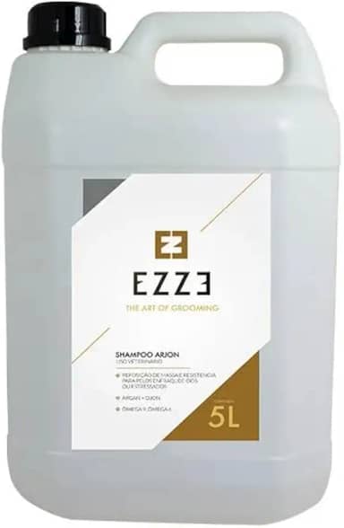 Shampoo Arjon Ezze - 5 Litros - Galão Alto Rendimento para Pet Shop Banho e Tosa Profissional - Cães e Gatos
