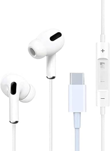 Fone de Ouvido Premium USB-C, Anti-Ruído (99,15%), Cabo de Tecido, Áudio HD; compatível com Samsung, Motorola, LG e Smartphones Tipo-C, para Música e Chamadas - 2ª Geração