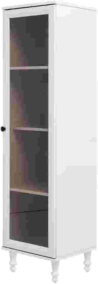 Cristaleira Estante Para Livros Ditália 1 Porta Vidro E-963 Cor:branco