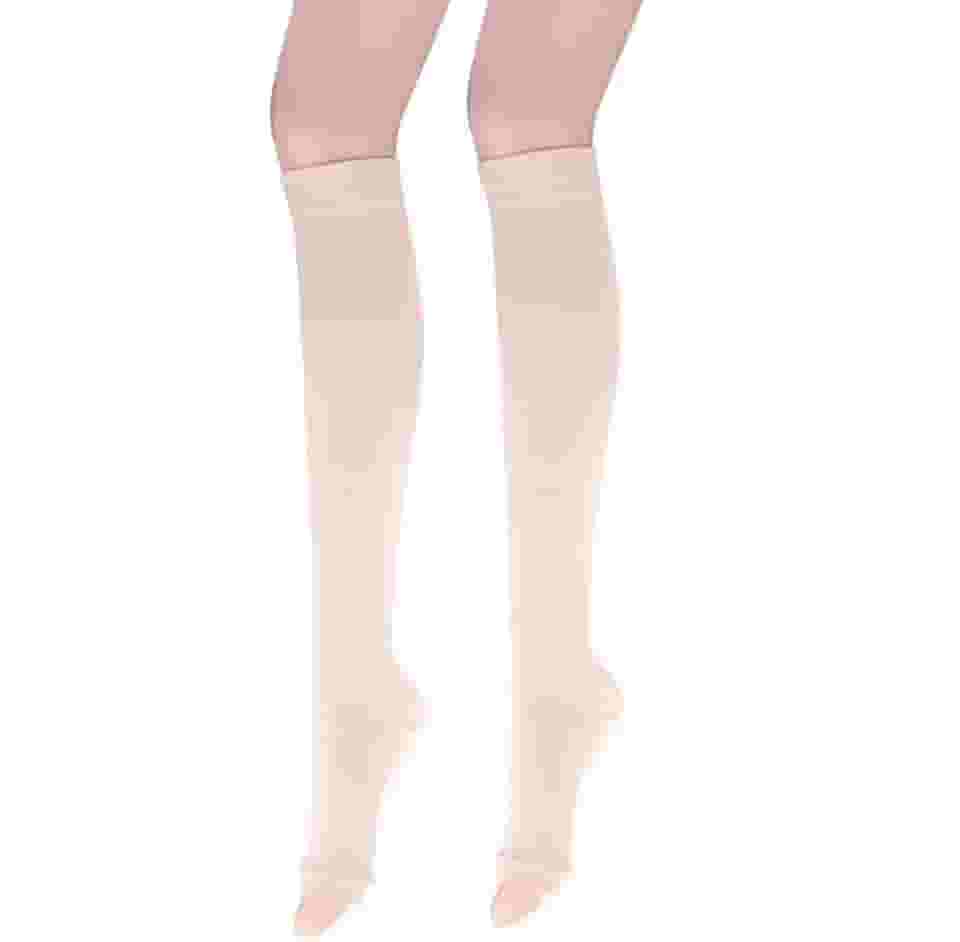 Meias De Compressão Alta Pressão Varizes De Dedo Do Pé Aberto Sem Ponteira Mulheres e Homens Vasos Inchaço Gestante