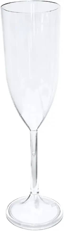 12 Taças De Champanhe Acrílico Para Festas Formatura Casamento 180 ml - Transparente