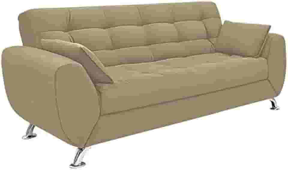 Sofá 3 Lugares Larissa II Suede Bege - única