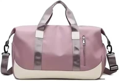 Bolsa Esportiva Unissex para Academia e Viagem, Material Emborrachado, Resistente à Água, 2 Compartimentos (ROSÊ)