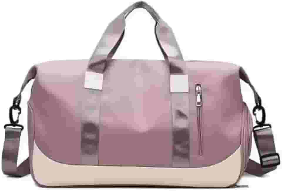 Bolsa Esportiva Unissex para Academia e Viagem, Material Emborrachado, Resistente à Água, 2 Compartimentos (ROSÊ)