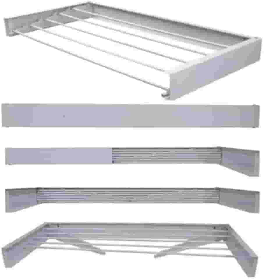 Varal De Parede Retratil Secreto Magico 100cm Com 6 Varetas