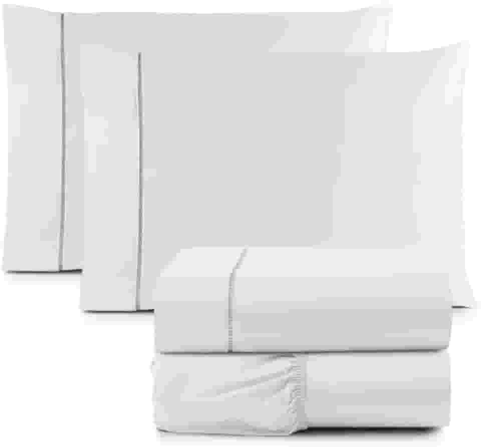 Jogo de Lençol Casal Toque Macio 4 Peças Percal 600 Fios Branco