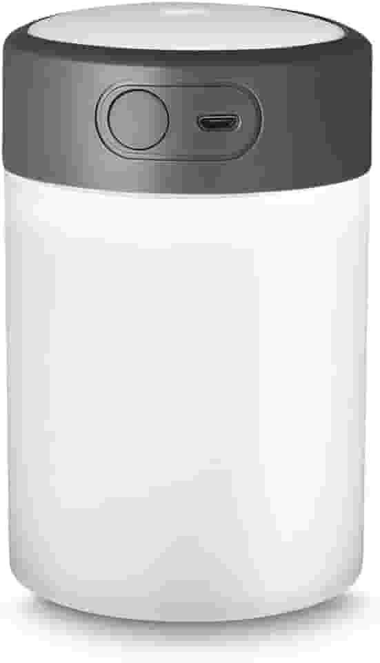 Umidificador de Ar Difusor de Óleo Essencial, USB, LED RGB, 300ml, Material ABS e PP Reciclável, Branco e Cinza, com Cabo USB