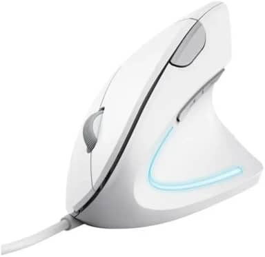 Mouse Gamer Ergonômico Inland Sounds USB – Óptico com LED e Design Vertical (Branco)