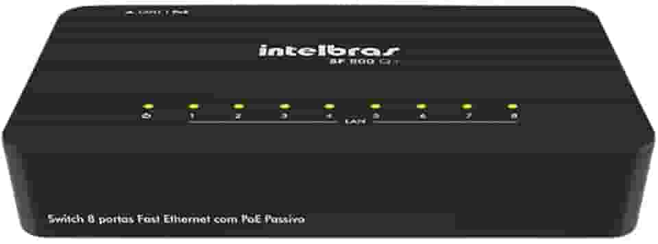 Switch 8 Portas Fast Ethernet SF 800 Q+ Preto Intelbras