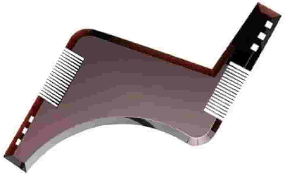 Molde para Barba e Bigode | Pente Modelador e Régua Aparadora | Ideal para Bigode, Barba e Contornos Precisos