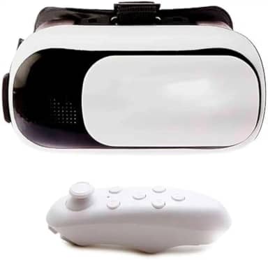 Óculos de Realidade Virtual 3D VR Box com Controle, Compatível com Cardboard