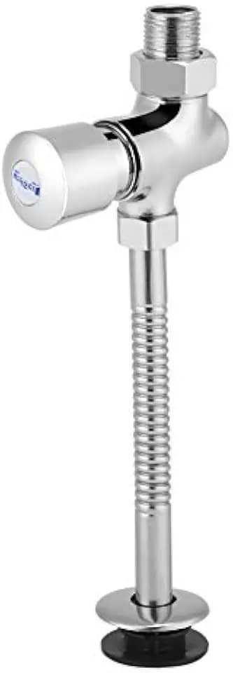 Válvula de descarga para vaso sanitário GOTOTOP Acogedor para banheiro, válvula de descarga urinária, tipo de botão montado na parede com válvula de descarga automática manual de 0,8 Gpf