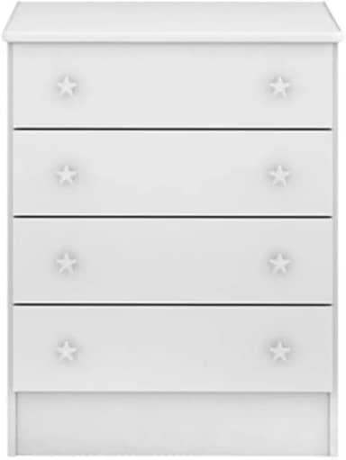 Cômoda Infantil Com 4 Gavetas Doce Sonho Branco