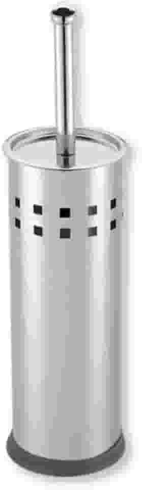 Escova Sanitária em Aço Inox, Design Vazado, Base Redonda