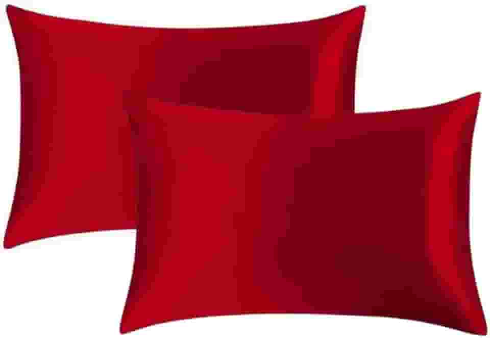 Kit 2 fronhas de cetim seda cabelo cacheado anti frizz (Vermelha)