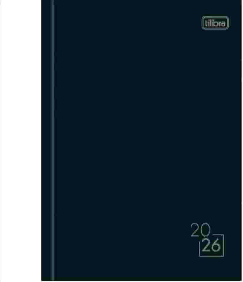 Tilibra -Agenda 2026 Média Costurada Diária Spice Preta, 14,5 x 20,5 cm Capa Dura Preta 160 Folhas Visão Uma Página Por Dia Exceto Sábados e Domingos Horário 7h e 21h