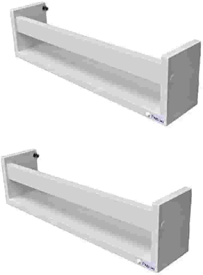 Prateleira de parede Porta Livros revistas brinquedos Infantil MDF Branca 2pç 60 cm