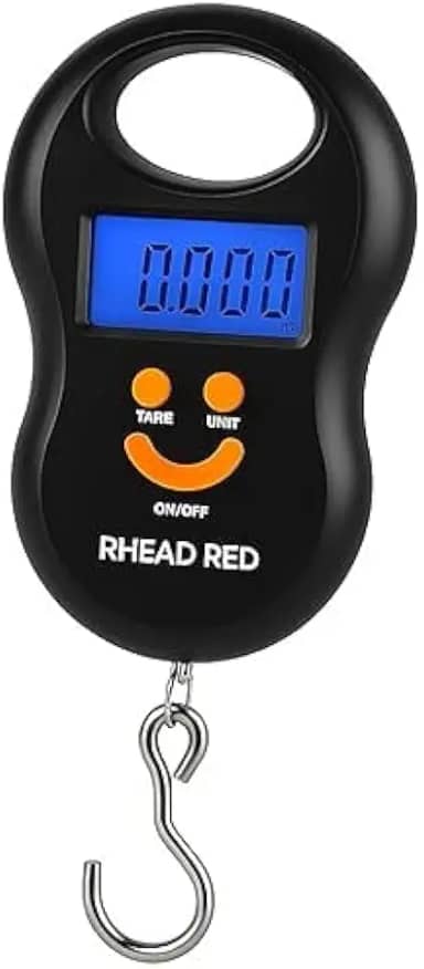 Balança Digital Portátil com Gancho, LCD, Capacidade 50kg, para Bagagem Pesca e uso doméstico.