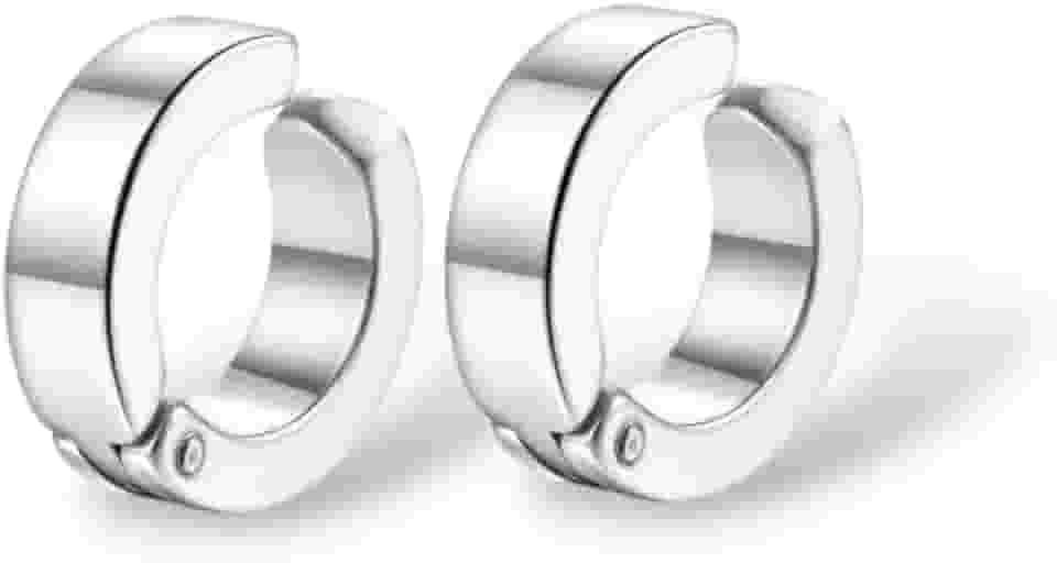 Kit 4 Brincos Magnéticos Masculino Argola de Aço Cirúrgico Antialérgico para Homens e Adolescentes