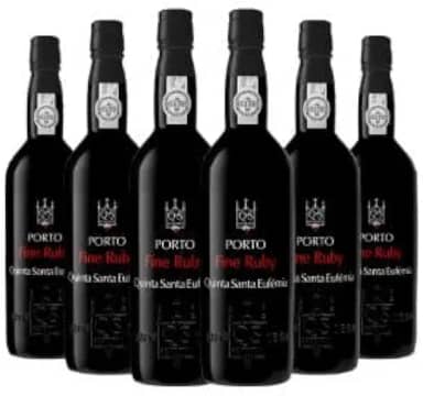 Kit 6 Garrafas Vinho do Porto Fine Ruby
