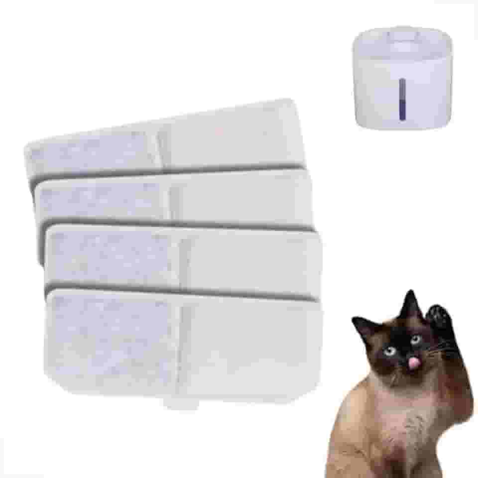 Kit 4 Refil Filtro Bebedouro Fonte De Água Pet Cães E Gatos
