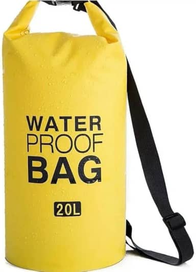Bolsa Mochila Impermeável Saco Estanque 20 Litros Camping Bag (Amarelo)