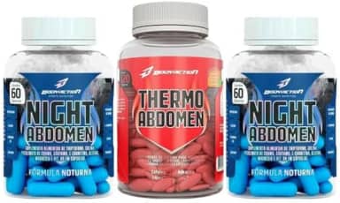 Kit Termogênico Dia e Noite – 1 Thermo Abdomen 120 Cáps + 2 Night Abdomen 60 Cáps – Queima de Gordura 24h