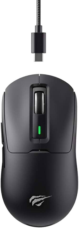 Mouse Gamer Havit MS969SE Black, Tri-Mode, Bluetooth 5.1, Sem Fio 2.4GHz, Cabo USB, 6 Botões, Design Leve, Chip Nível Gamer, Até 8000 DPI, Preto