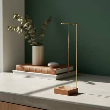 Incensário Invertido Quadrado ao Contrário Suporte de Incenso Queimador Haste Dourada