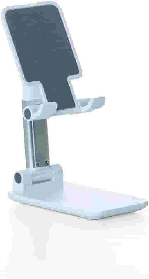 Suporte Celular de Mesa Retrátil Dobrável Móvel Tablet Branco Ajustável Antiderrapante