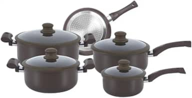 Haüskraft -Jogo de panela Carmin marrom 5 peças