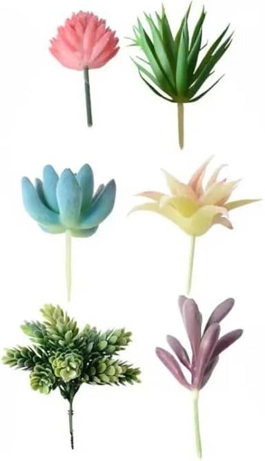 Suculentas Artificiais Decorativas Vários estilos de mistura e combinação(KIT COM 6 PÇS Sortidas)